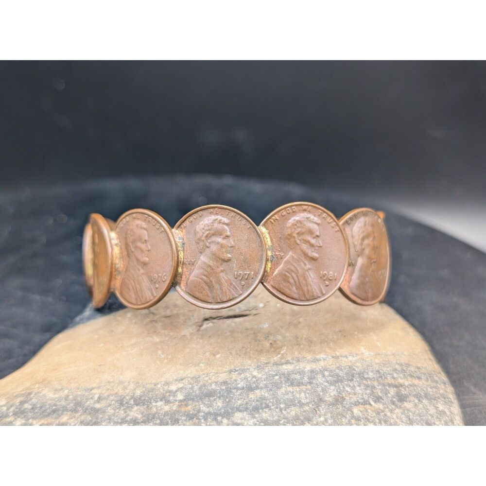 Vintage Penny Bracelet – Handmade Lincoln Cent Jewelry – Size 6.75"